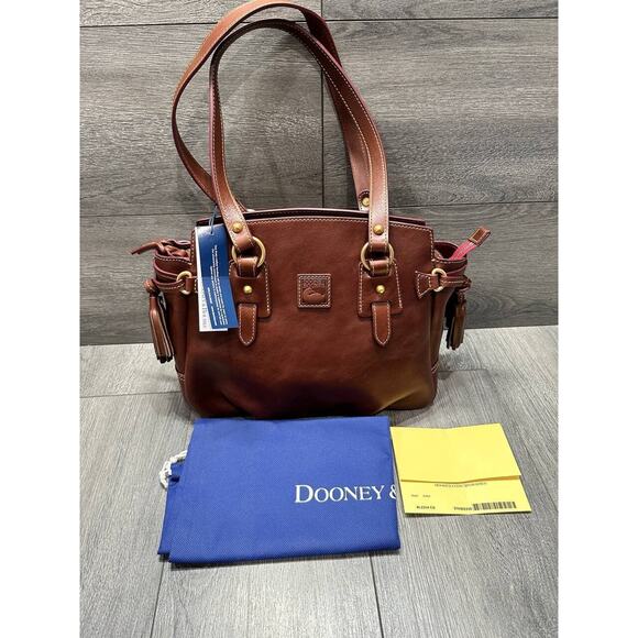 Dooney & Bourke Florentine Leather Small Winged Shopper Chestnut, bag A626470 - Picture 3 of 15